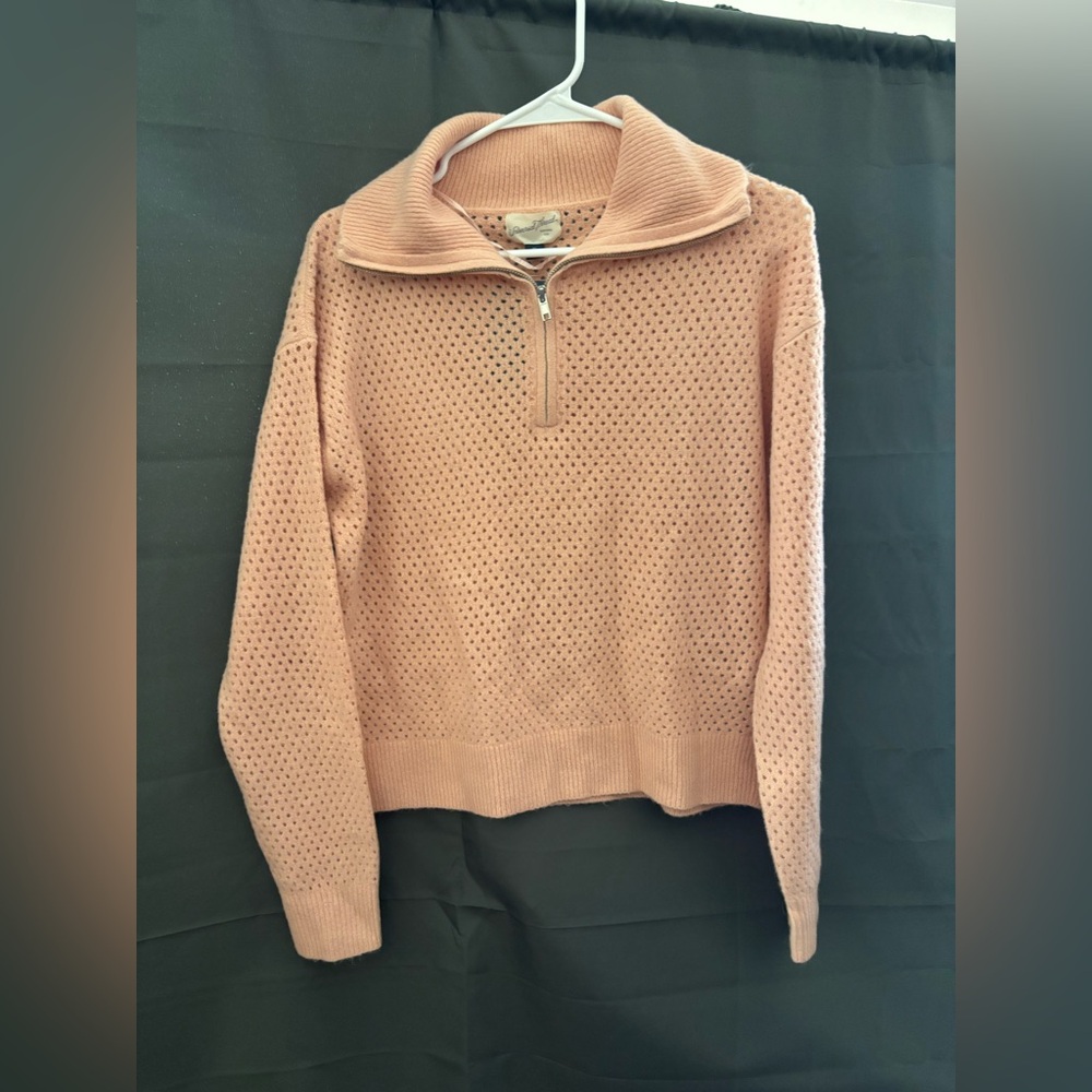 Soft Pink Mesh Sweater XS New With Tags